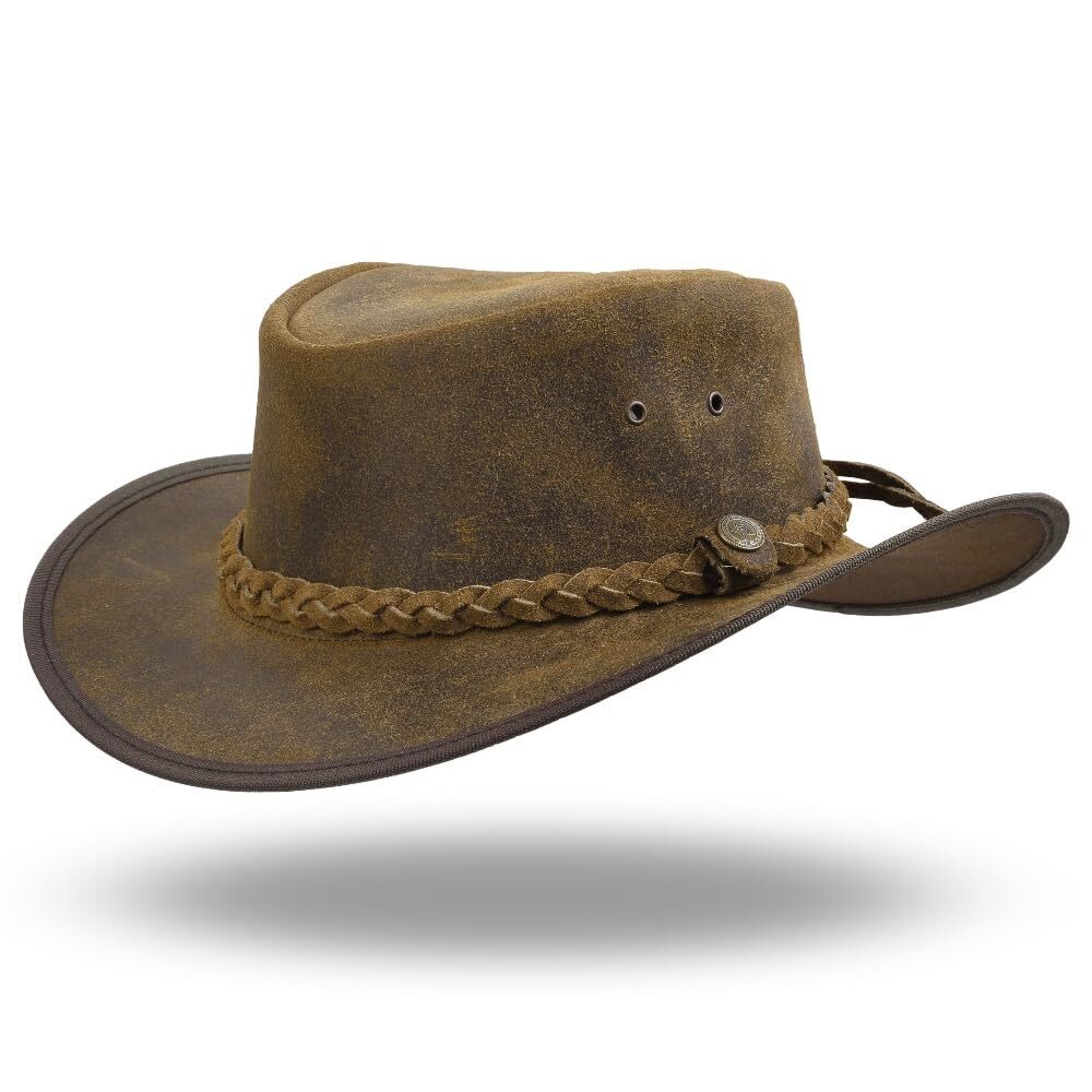 4185 Austrailian Genuine Leather Western Style Cowboy Hat Wide Brim Real Water